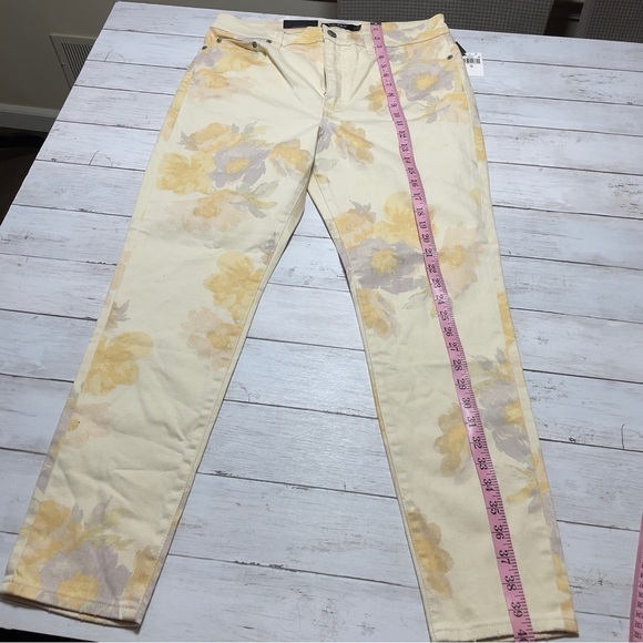 Ralph Lauren Pants Denim Jeans High-Rise Floral Stretch Skinny Ankle Size 12 - Picture 8 of 10